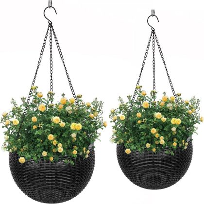 2PCS Self Watering Hanging Flower Planters Pot